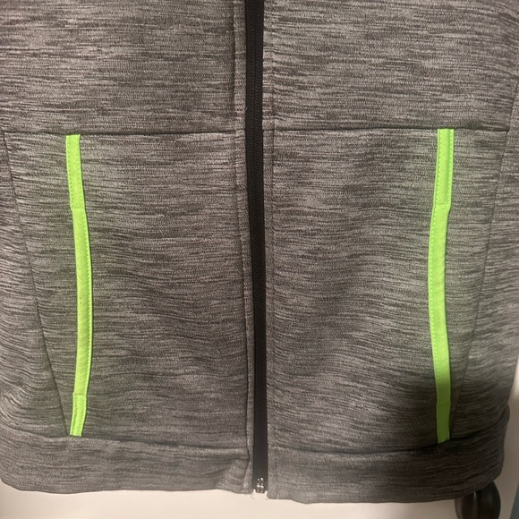 Old Navy Active Gray and Black Jacket with Neon Trim - Picture 2 of 5